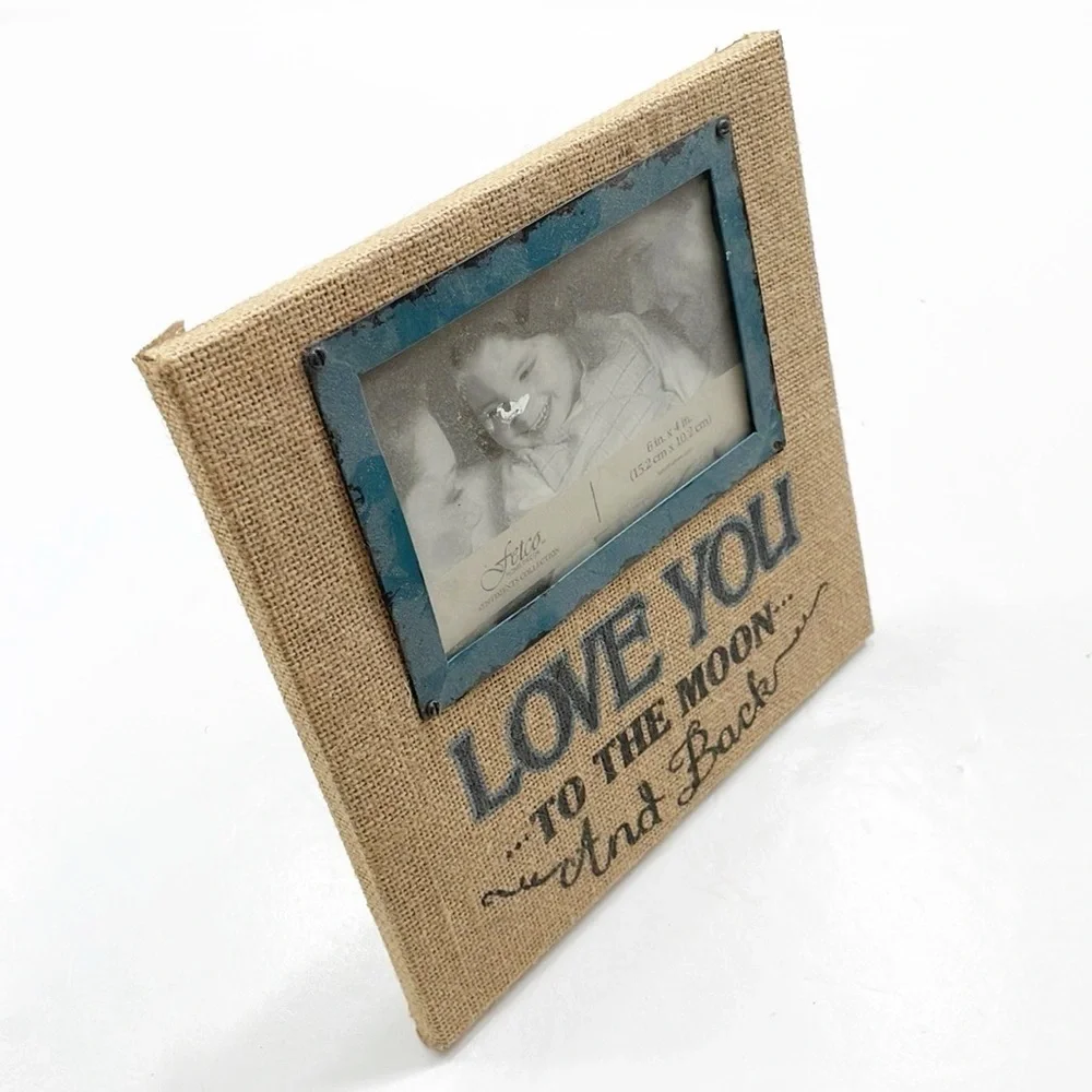 Fetco Love You to the Moon and Back burlap photo frame